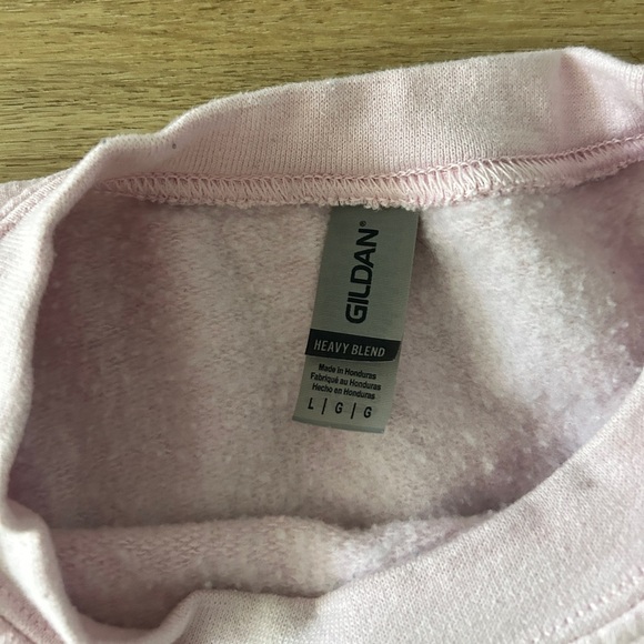 Handmade Pink Nike Fleece Sweater with Angel from Lilo & Stitch Design, L- USED - Picture 8 of 8